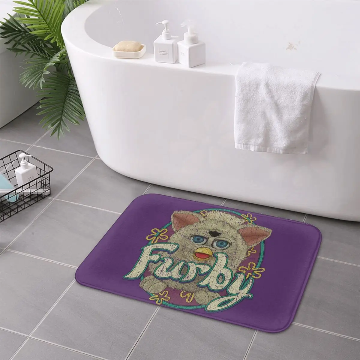 Snowball Furby 1998 Anti-slip Doormat Floor Mat Cushion Carpet Rug for Kitchen Entrance Home Balcony Footpad Mats