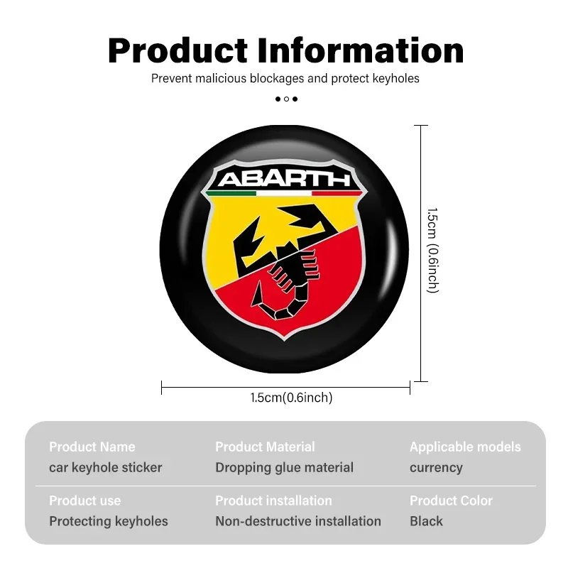 2/4/8 قطعة قفل باب السيارة ثقب المفتاح حماية ملصق قفل الباب ثقب غطاء ملصقات لشركة فيات أبارث باندا برافو بونتو كروما 500 595
