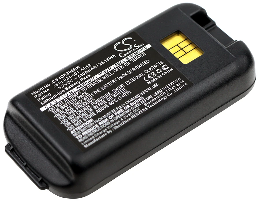 

CS Barcode Scanner Battery for Intermec CK3 CK3A CK3X CK3R CK3C CK3N1 EDA61K Fits 318-033-001 033-021 034-001 AB17 AB18 6800mAh