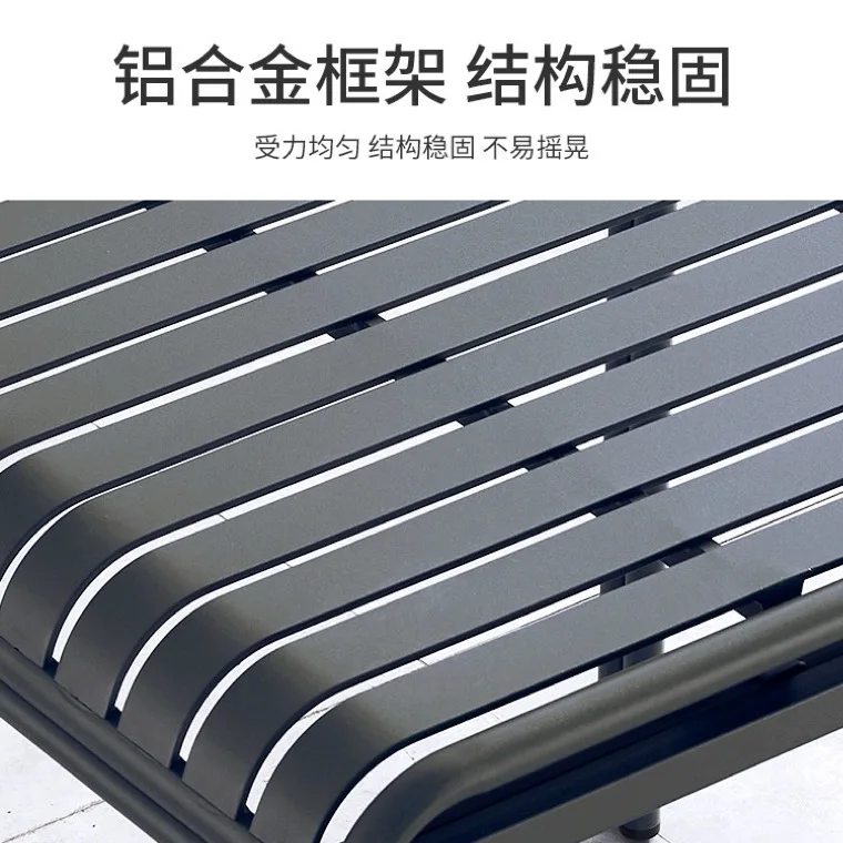 Internet celebrity outdoor tables and chairs all-aluminum leisure chairs coffee tables and milk tea shop