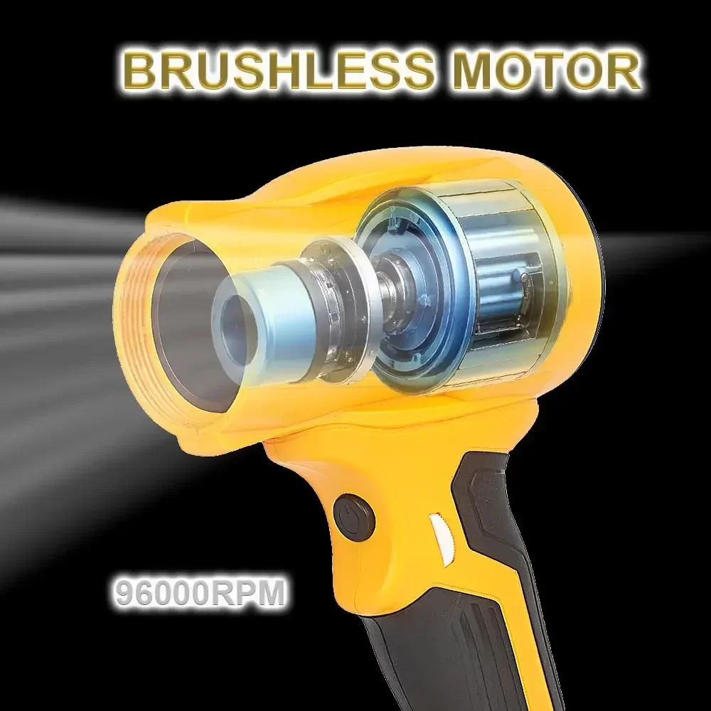 Brushless Turbojet Fan Power Tool Accessories 96000RPM Electric Blower Jet Fan Violent Air Gun for Dewalt 20V Lithium Batteries