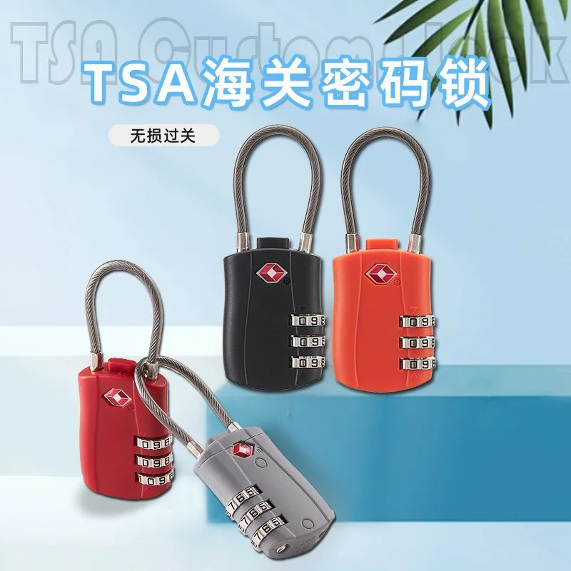 Customs Lock 3‑Digit Changeable Password Lock ABS Mini Digital Anti‑theft Lock for Travel Suitcase Luggage Airplane Use