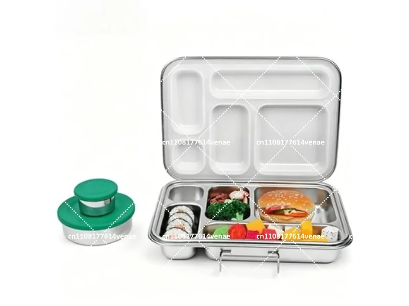 Stainless Steel Reusable Bento Box for Kids, 5-Grid Lunch Box with Eco-Friendly Design