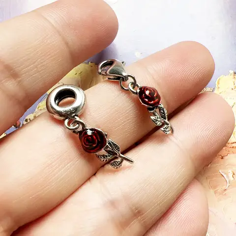 महिलाओं के लिए लाल गुलाब के फूल के डिज़ाइन वाला लटकन आकर्षण 925 स्टर्लिंग सिल्वर रोमांटिक उपहार 10 best sales गुलाब के आकर्षण - №10
