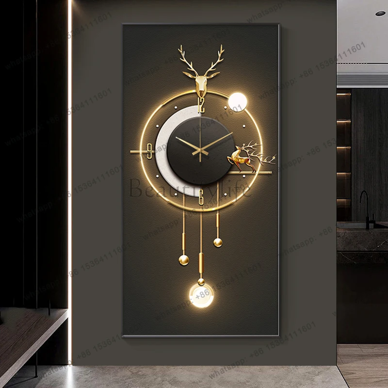 Luxury Wall Clock Electrical Box Cover Large Vertical Fire Hydrant Decor Modern Canvas Painting for Home Apartment Decor