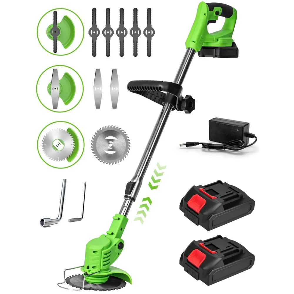 21V cordless 3-in-1 lawn mower, trimmer, edger and lawn mower with multi-blade system for easy lawn and garden care