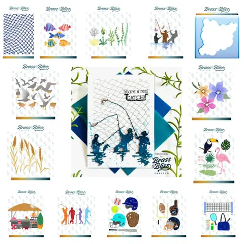 birds pickleball golfers fish seaweed farmers softball cloud Metal Cutting Die Silicone Stamps Scrapbooking Stencil Photo Album