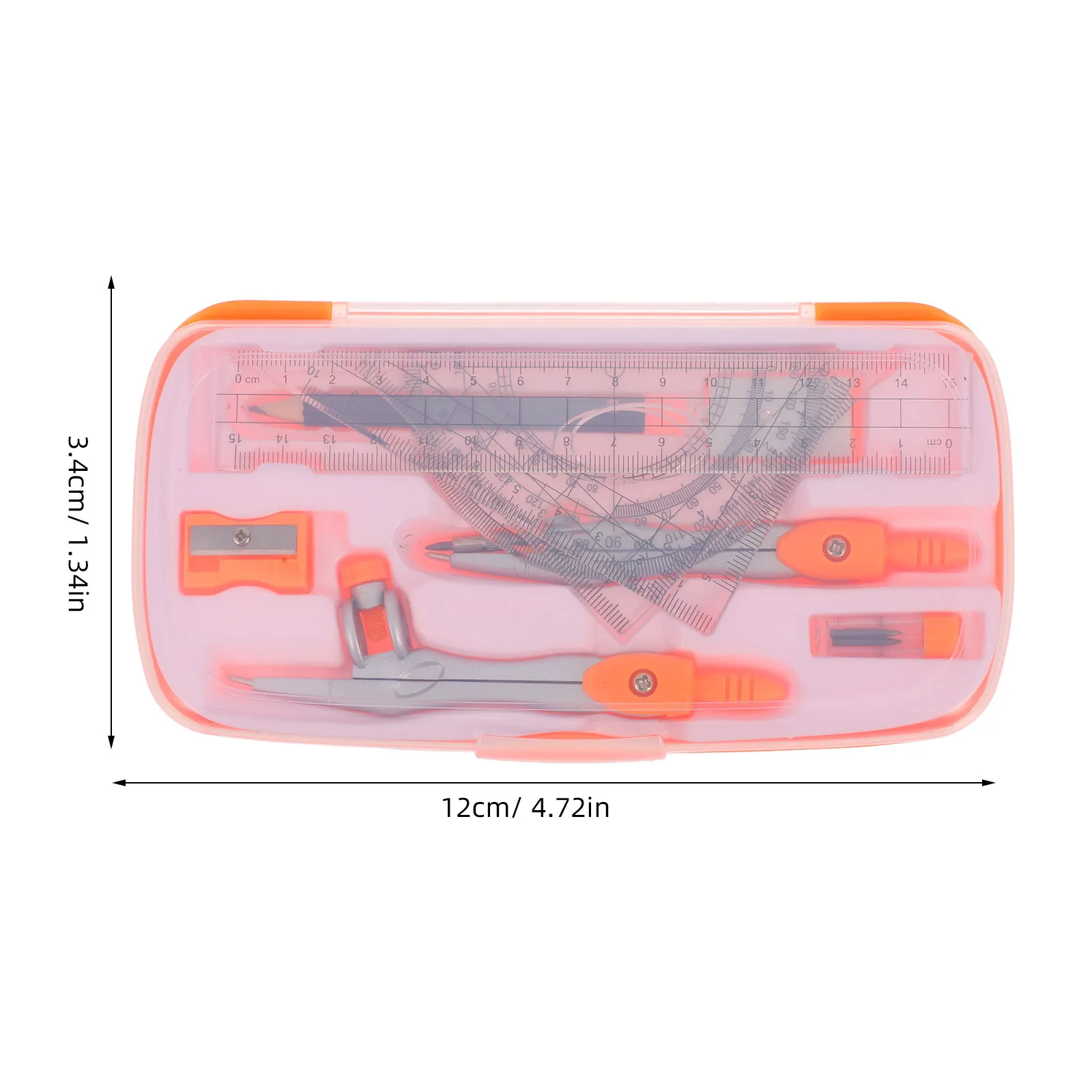 1Set Geometry Compass Math Protractor Ruler Kit Student Drawing Tools Set for School Study and Precision Drawing