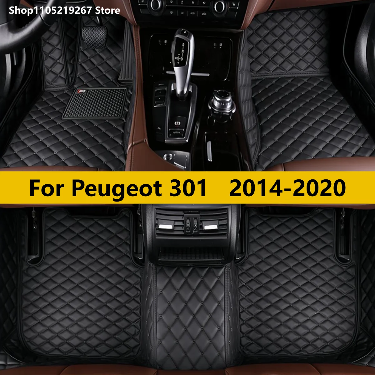 

Car Floor Mats For Peugeot 301 2014-2020 Custom Auto Foot Pads Automobile Carpet Cover Interior Accessories
