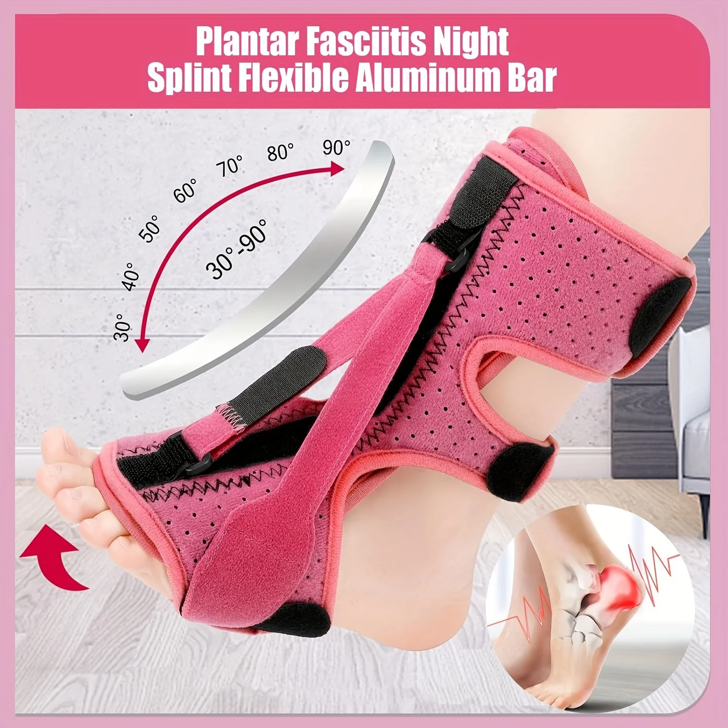 Foot Drop Orthosis Ankle Foot Brace for Hemiplegia Recovery Plantar Fasciitis Support Splint Correction Stabilizer