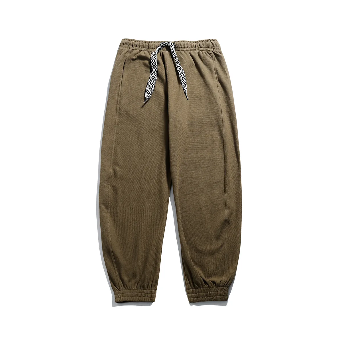 

Vintage Men's Brushed Fleece Sweatpants Thermal Trousers Elastic Waist Cuffed Casual Pants for Autumn Winter