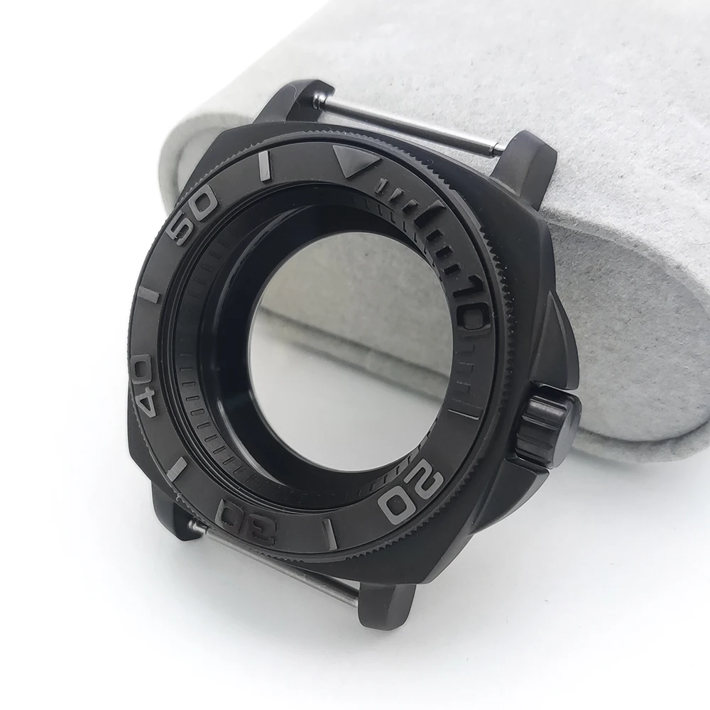 Modified Watch Components 42mm Black Stainless Steel Case Water-Resistant Sapphire Crystal Compatible with NH35 and NH36 Movemen