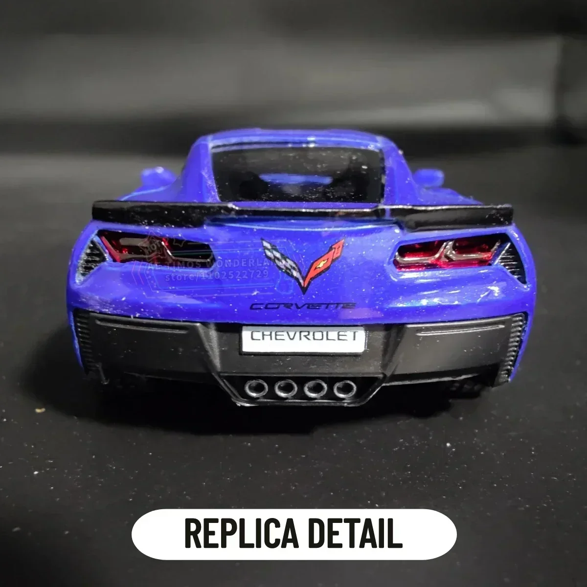 Coche de aleación Corvette C7 1:36, modelo de juguete clásico de Metal fundido a presión con función extraíble, vehículos para regalos para niños