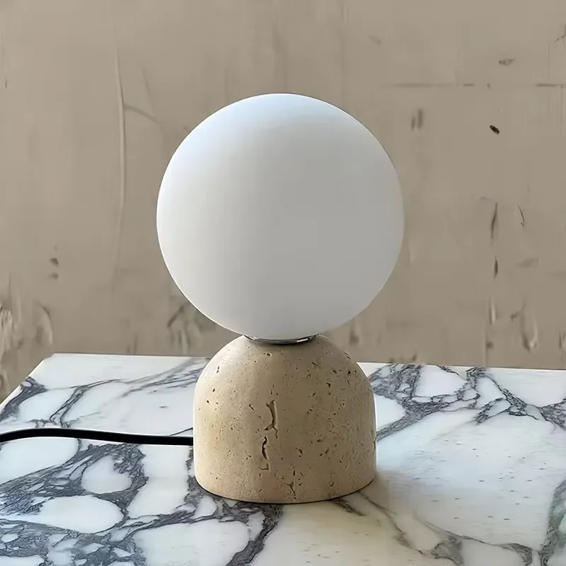 Nordic Marble Table Lamp Modern Designer Night Light for Bedroom Bedside Desk Home Decor Artistic Lighting Fixture Modern