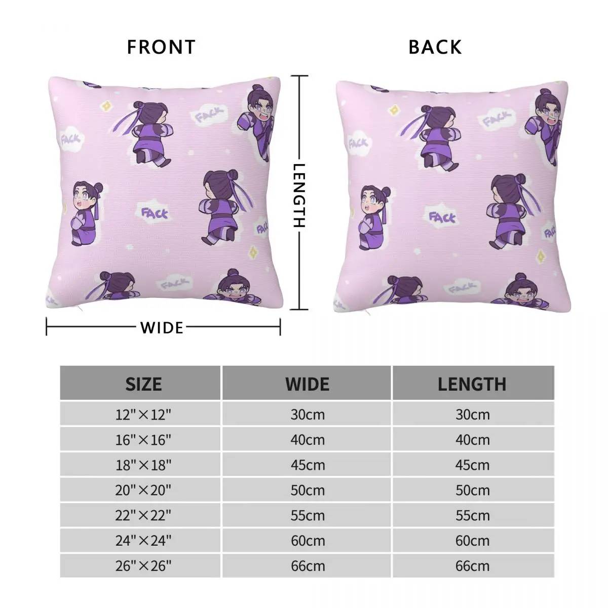 Angry Grape Jiang Cheng Square Pillowcase Polyester Linen Velvet Printed Zip Decorative Throw Pillow Sofa Seater Cushion Case