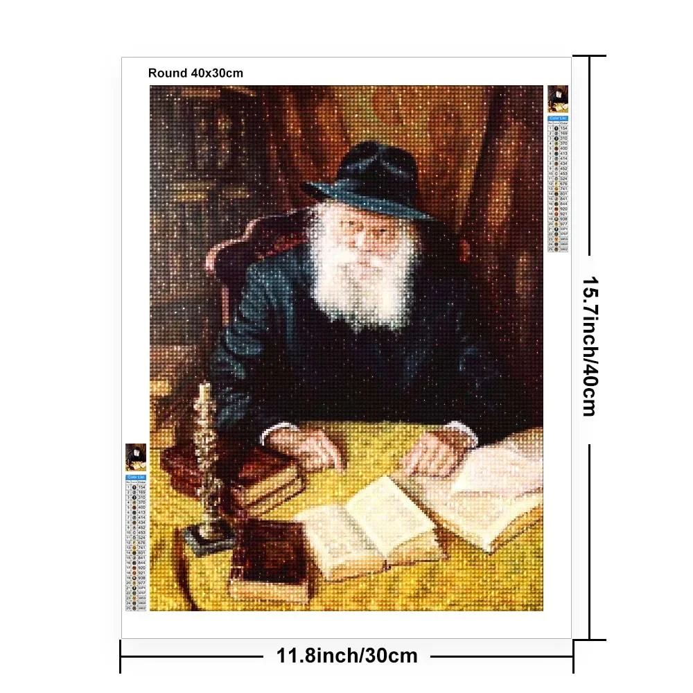 Jewish Rabbi Lubavitch Diamond Painting Kits Chabad Rebbe Torah Mosaic Portrait Art Cross Stitch Embroidery Home Decor Gift