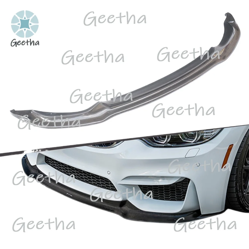 

V-образный передний спойлер из настоящего углеродного волокна, автомобильный бампер, передняя губа для BMW M4 M3 F80 F82 F83