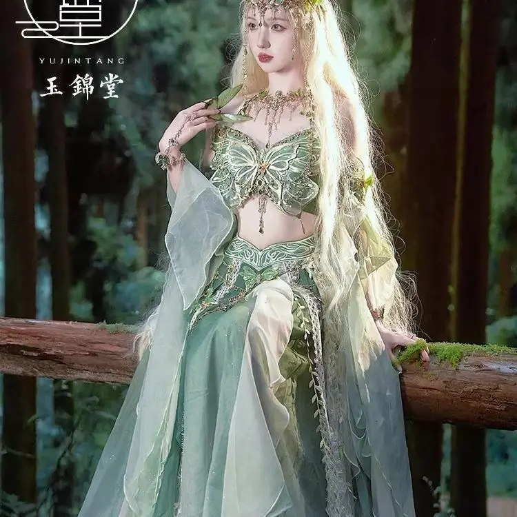 Hanfu Butterfly Dress  Elf Exotic Style  Western Region Princess Dress  Heavy Industry Embroidery Printing Immortal Elf aura Set