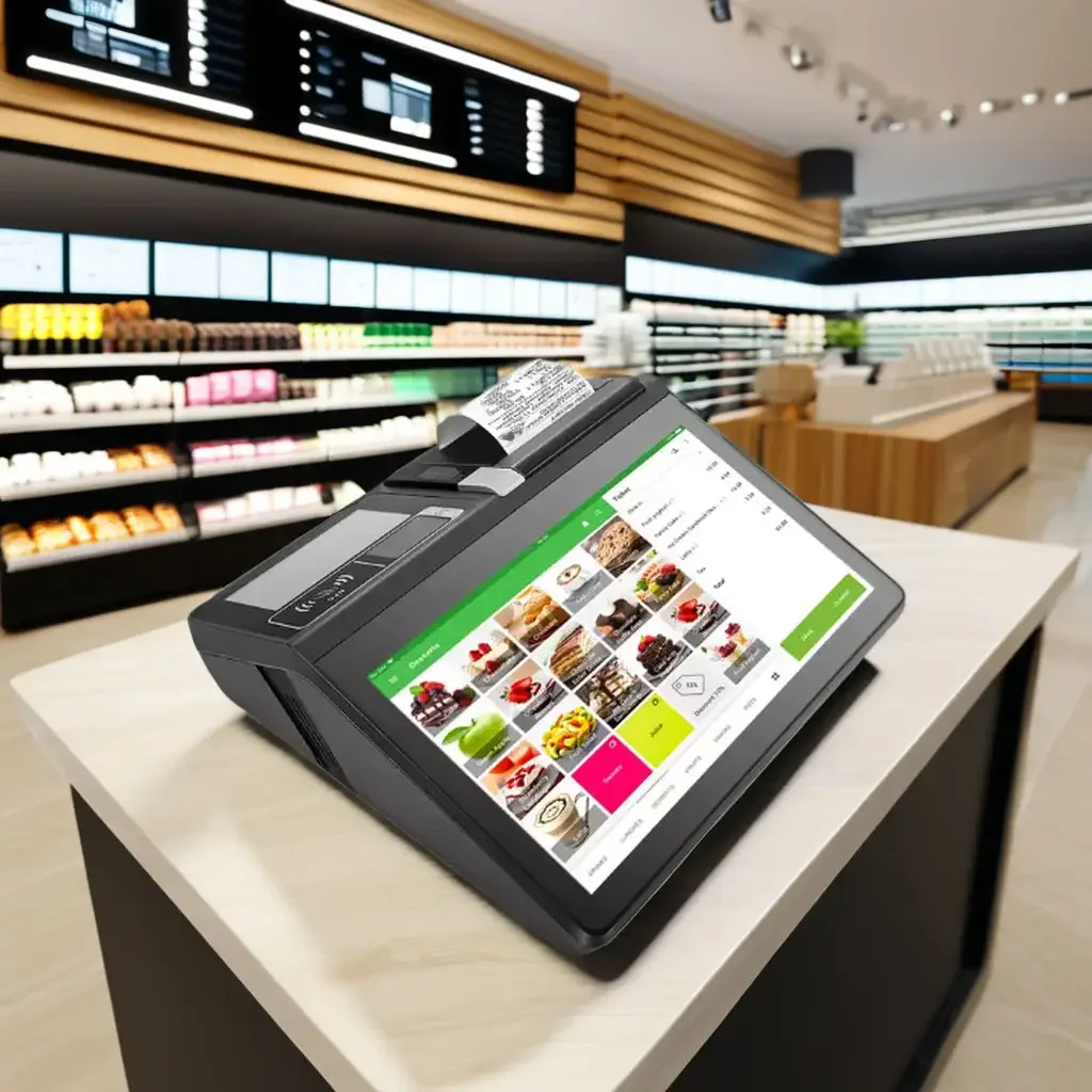 آلة Pos مع ماسح ضوئي للطابعة خيارات بطارية MSR RFID 11.6 بوصة نظام Windows 10 Pro Pos كونترتوب ماكينة تسجيل المدفوعات النقدية
