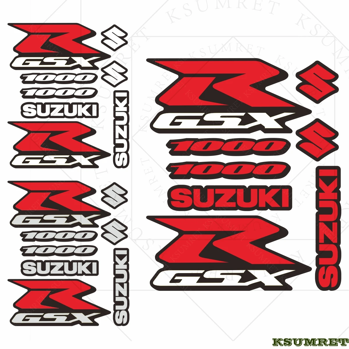 Vinyl Suzuki GSXR Sticker Decal 1000 Logo Set Helmet Emblem Kit