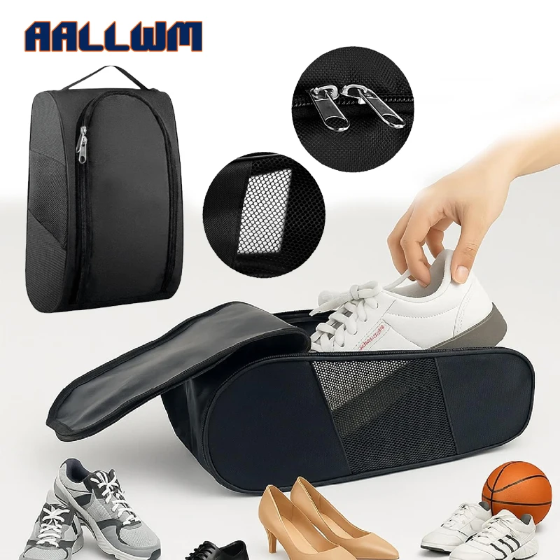 1PCS Golf Shoe Bag - Outdoor Zippered Shoe Carrier with Mesh Holes - Compatible with Various Shoe Sizes -Sport Shoes Bag Travel