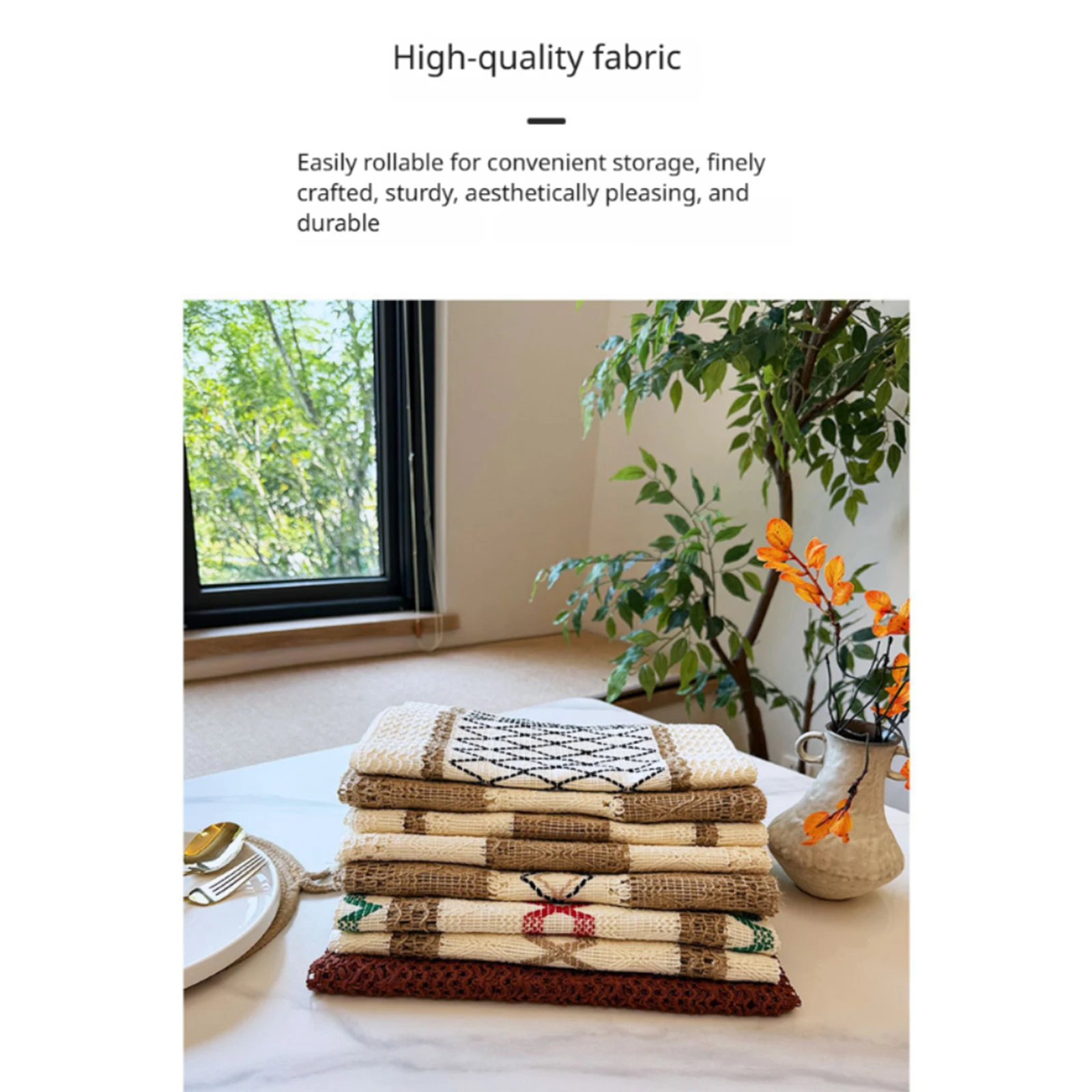 

Set of 12 Tassel Holiday Placemat Handmade Boho Placemats Farmhouse Style Placemats for Kitchen Dining Home Restaurant