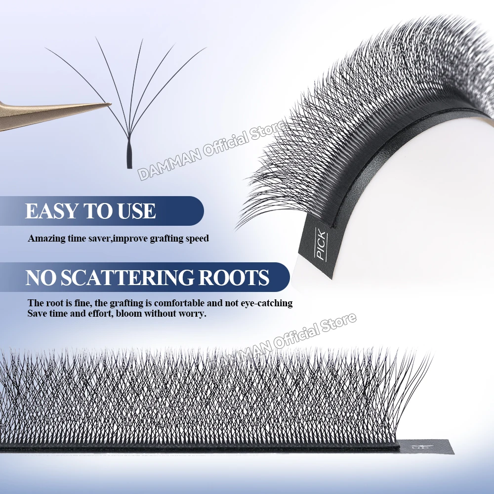 Damman 5D W Shape Eyelashes Extensions D Curl Hand-made Lash Extensions Soft 0.05 8-15mm 5D Lashes Eyelash Extension Supplies