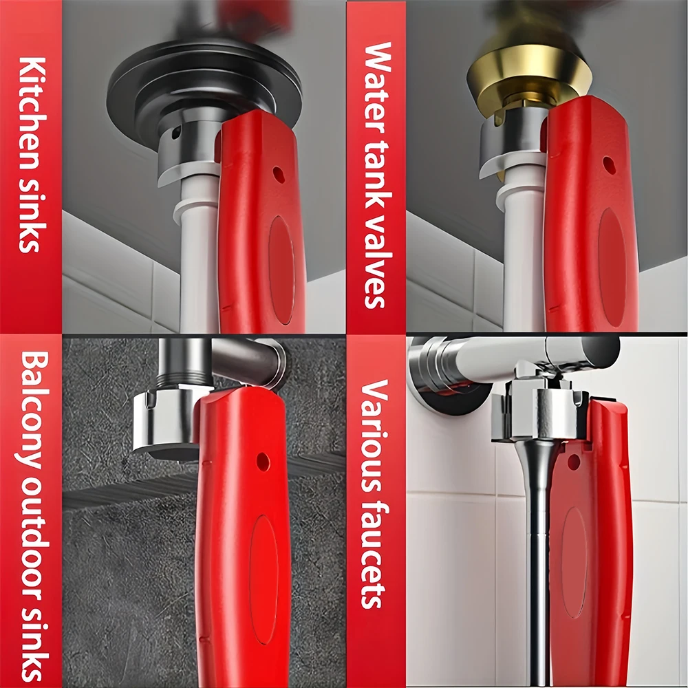 مفتاح ربط الأنابيب قطعة واحدة، مفتاح حمام كبير الفتح، أداة سباكة متعددة الأغراض، يمكن ضبط وإصلاح أنابيب المياه والأنابيب