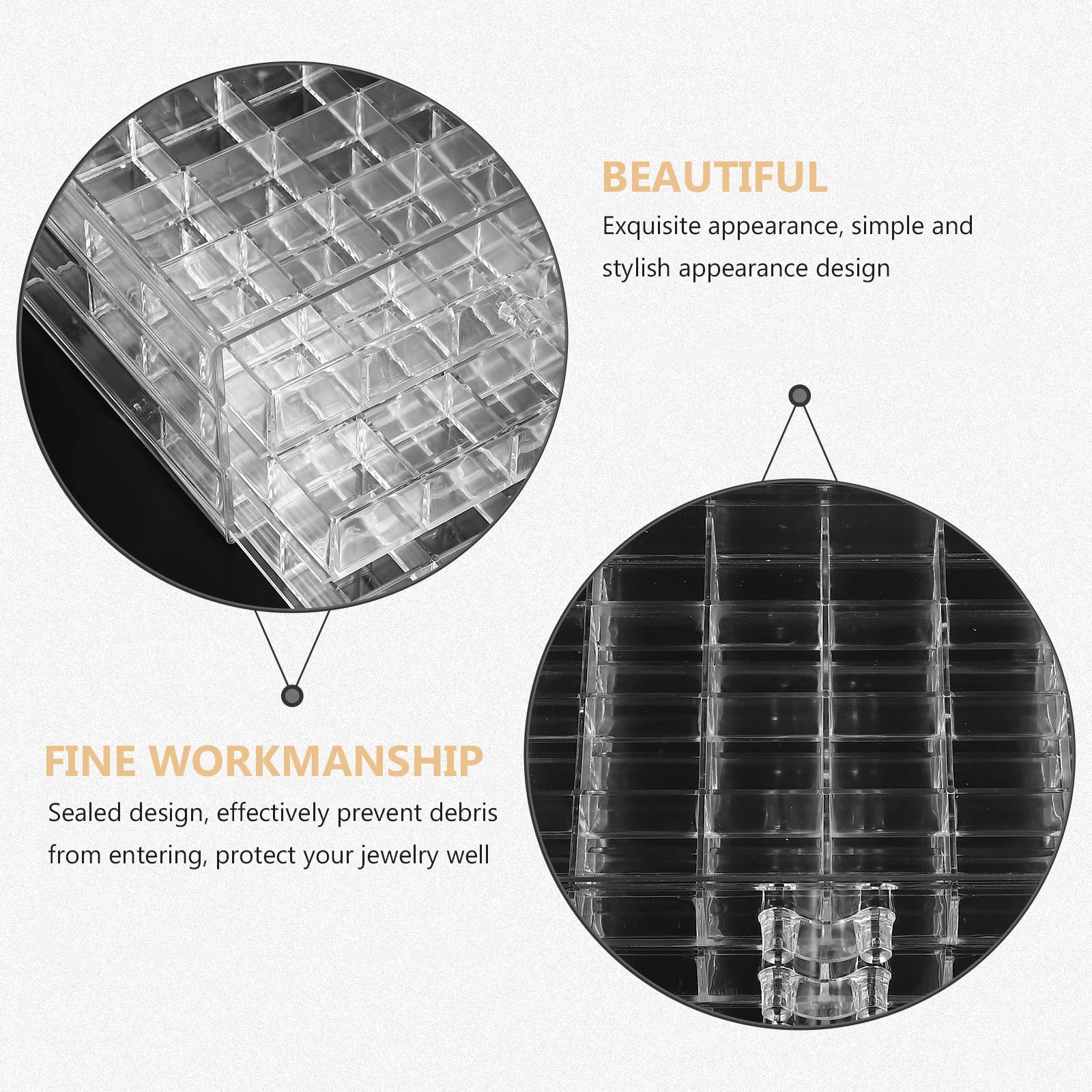 

Transparent Acrylic Jewelry Organizer 72 Grid Storage Box Large Capacity Jewelry Display Holder Earring Organizer