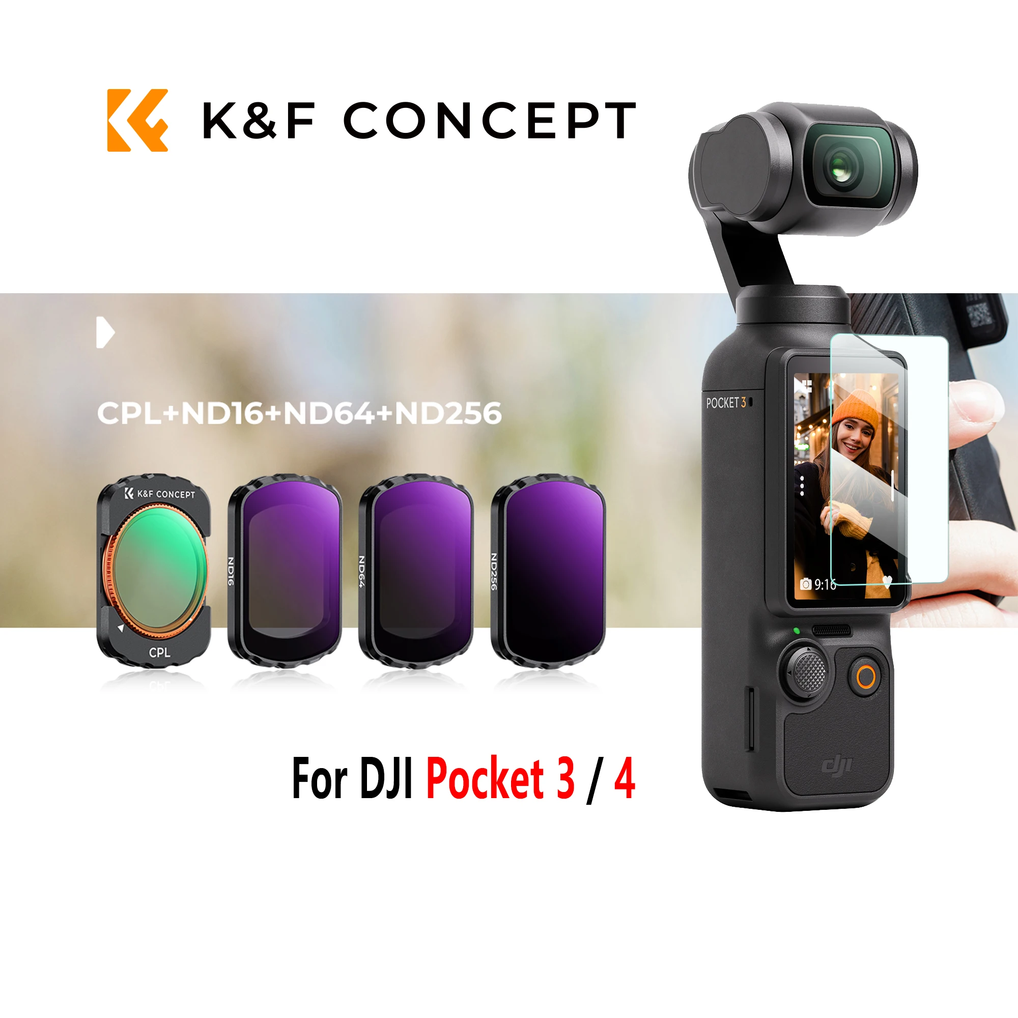 k-f-concept-filter-for-dji-osmo-pocket-3-4-magnetic-cpl-nd16-nd64-nd256-filter-kit-multi-coated-hd-optical-glass