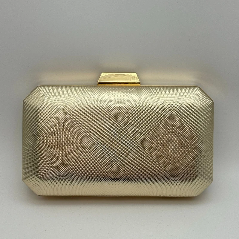 Elegant Formal Dress Gold Evening Clutches Niche Unique Design Texture Handbag with Shoulder Straps Silver Women's Dinner Purse