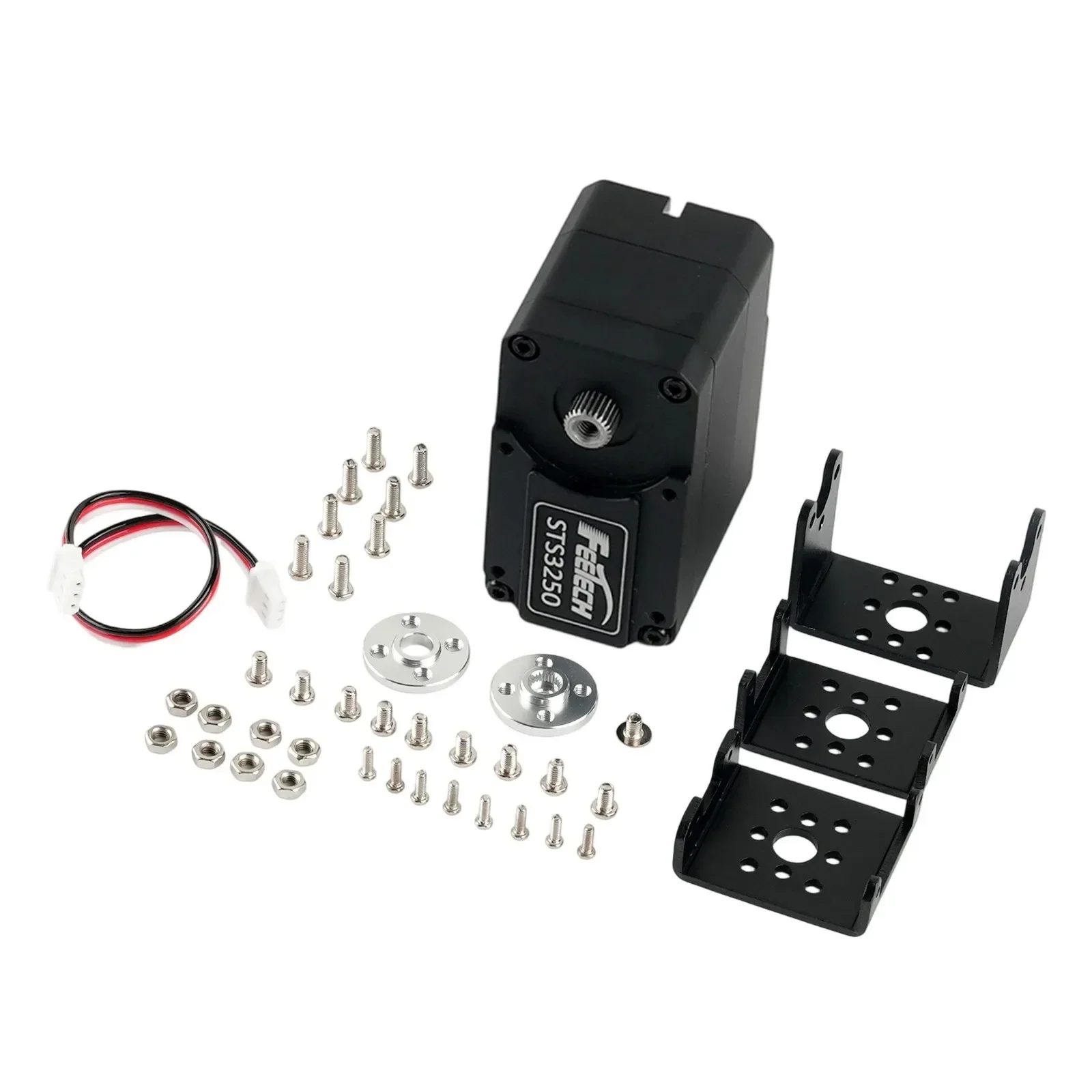 Feetech STS3250 12V 50KG Magnetic Encoder Servo Double Shaft TTL Serial Bus Protocol 360° Feedback (Stand included) ST-3250-C001