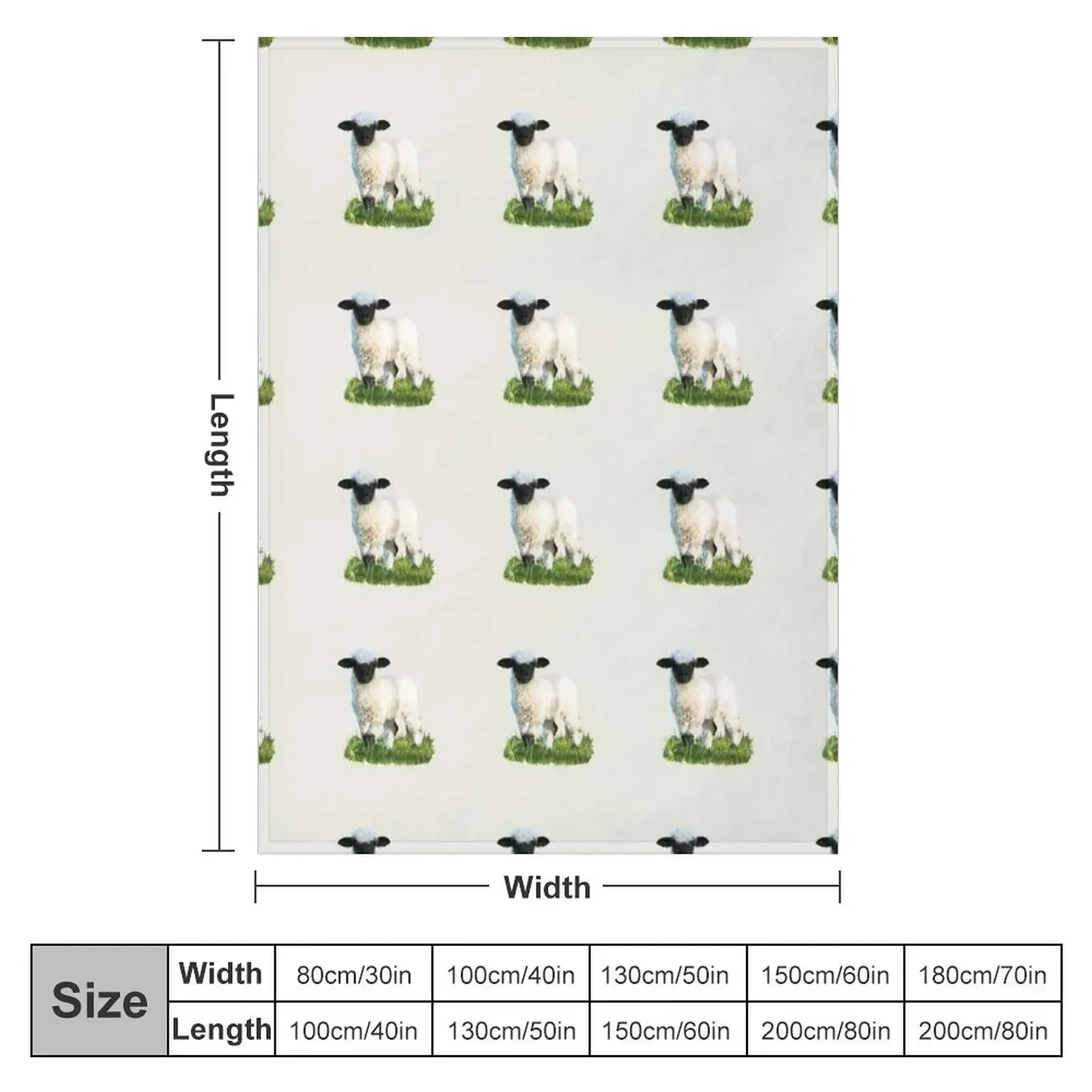 Valais Blacknose Lamb in a Meadow Throw Blanket couch cozy soft plush fuzzy picnic outdoor blanket