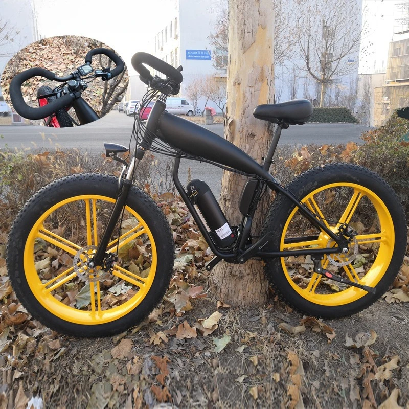 

26-inch Beach-assisted Electric Snowmobile Bicycle with Integrated Wheels Made of Aluminum Alloy for Mountain Biking