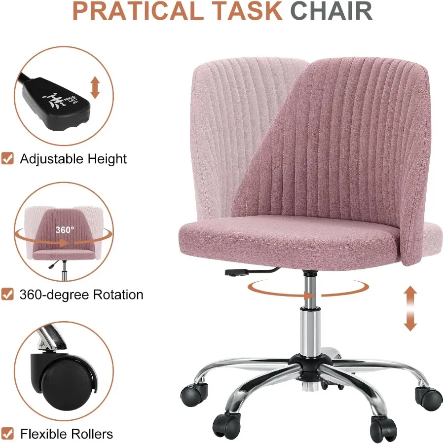 مكاتب وكراسي مكتبية مريحة، وكراسي دوارة بعجلات، وكراسي كمبيوتر واسعة بدون ذراع، وبودرة أحمر الخدود