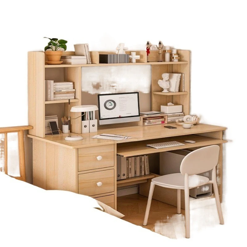 Desk Student Home Study Bookcase Integrated Computer Desk Desktop Writing Desk Workbench Bedroom