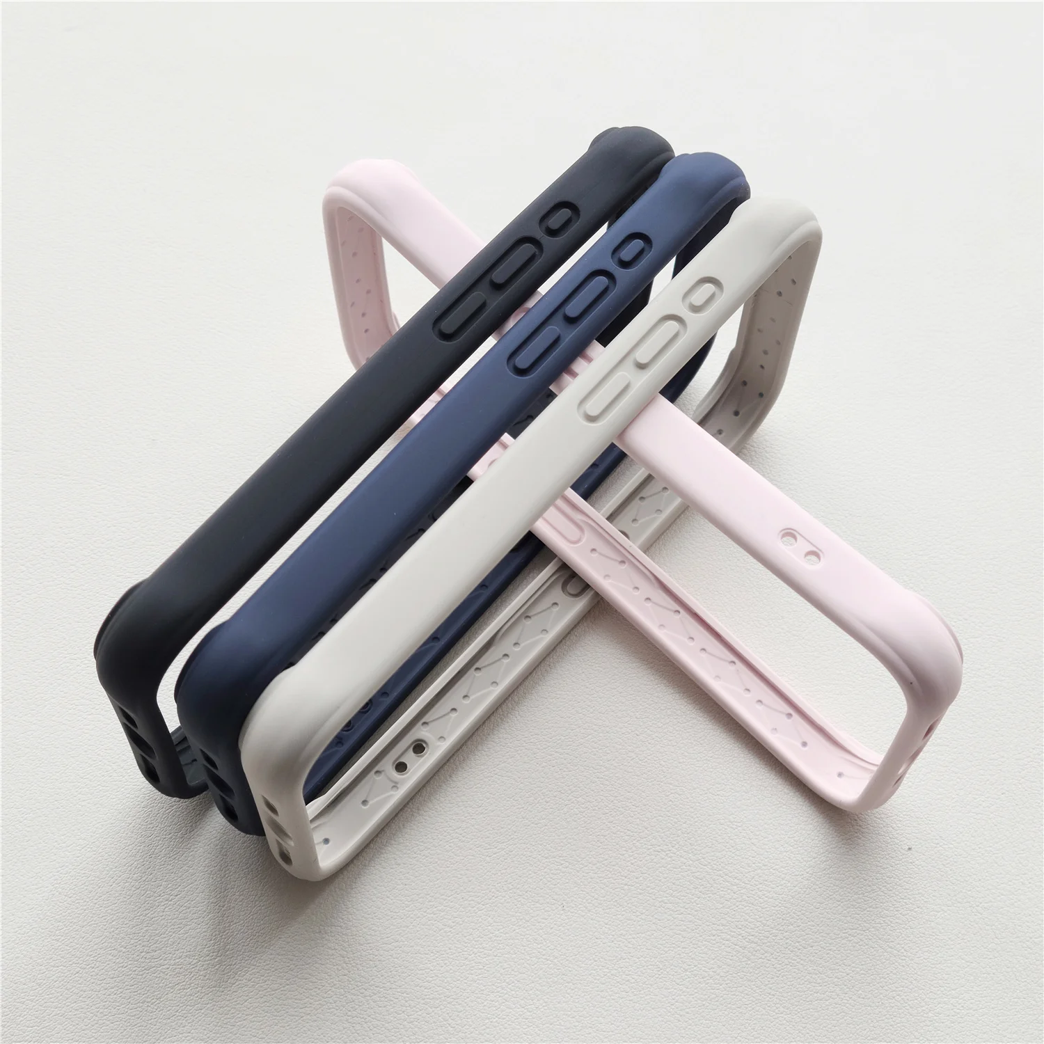 Strong Liquid Silicone Bumper Case For iphone 15 Pro Max 14 13 12 Mini Solid Color Soft Flexible Anti-Knock Frame Cover