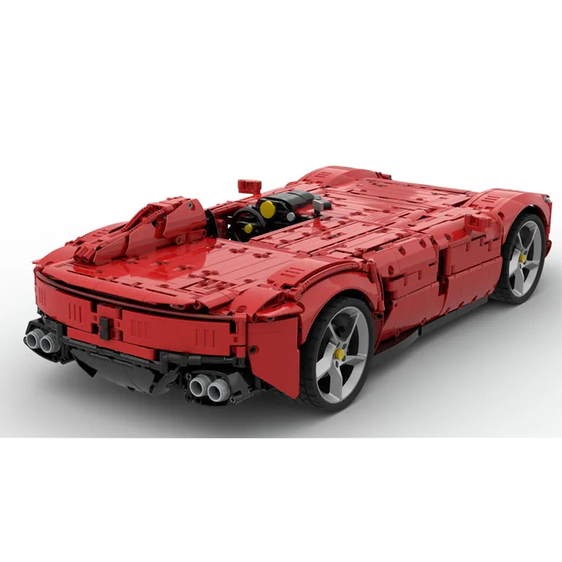 MOC-160768 rote neue Supersport wagen antike Montage Spleißen Baustein Modell 3587 Baustein Teile Kinder Geburtstag Spielzeug Geschenk