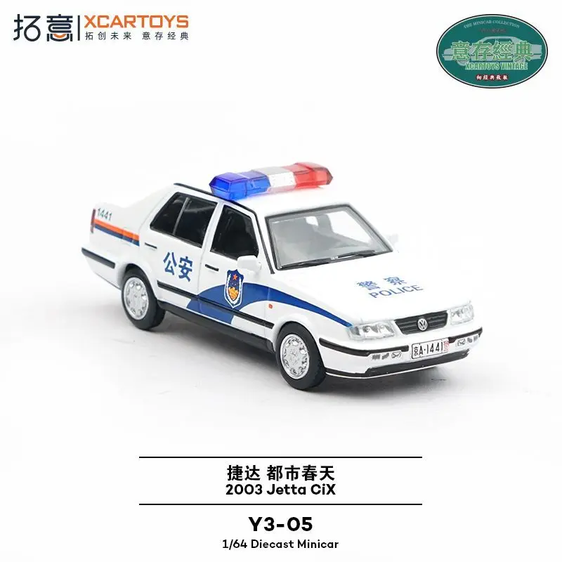 XCARTOYS 1/64 Realistic Volkswagen Jetta City Spring Police Car Model Collectible Exquisite Mini Car Toy for Boyish Collections