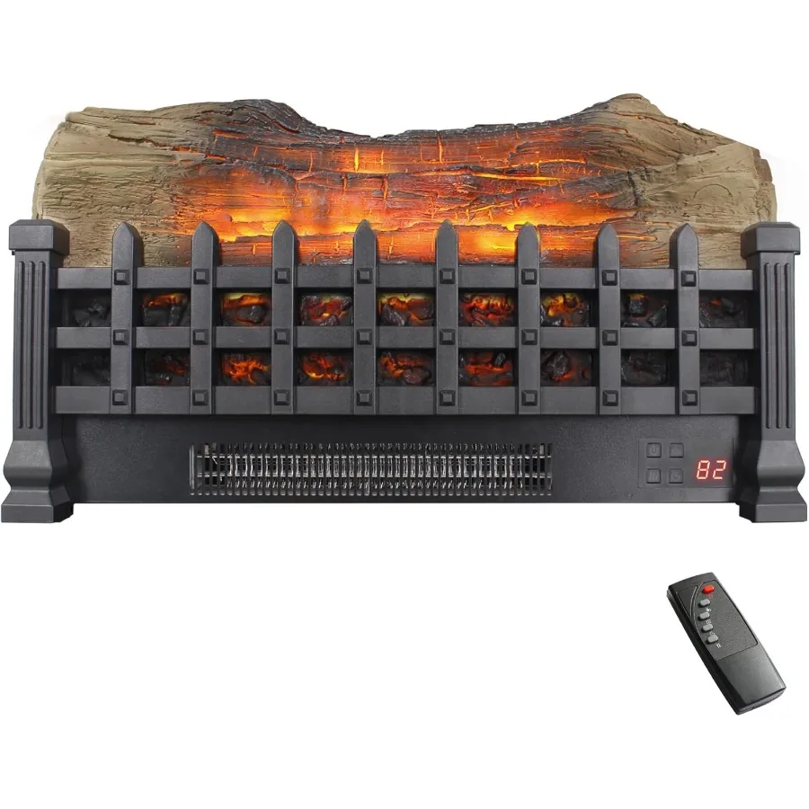 

21 Electric Fireplace Log Set Fireplace Insert with Realistic Flame Adjustable Flame Brightness Built-in Thermostat for Tempera