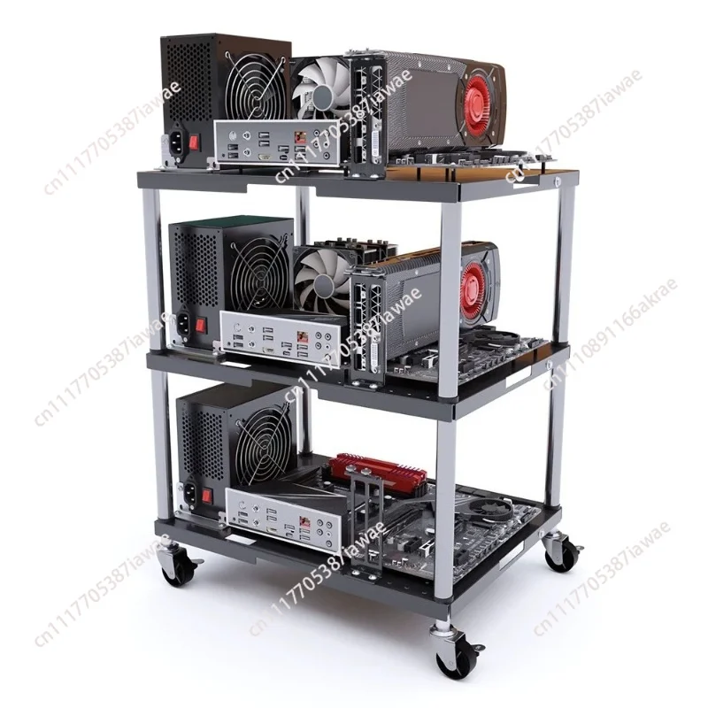 Stackable, removable, multi-layer computer case, open bracket, dedicated to server room studio