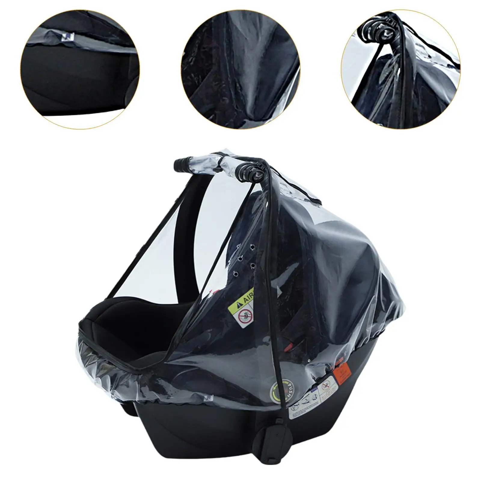 Baby Car Seat Cover Transparent with Easy Access Zipper Dust Cover Universal Rainproof Raincover Infant Car Seat Rain Cover