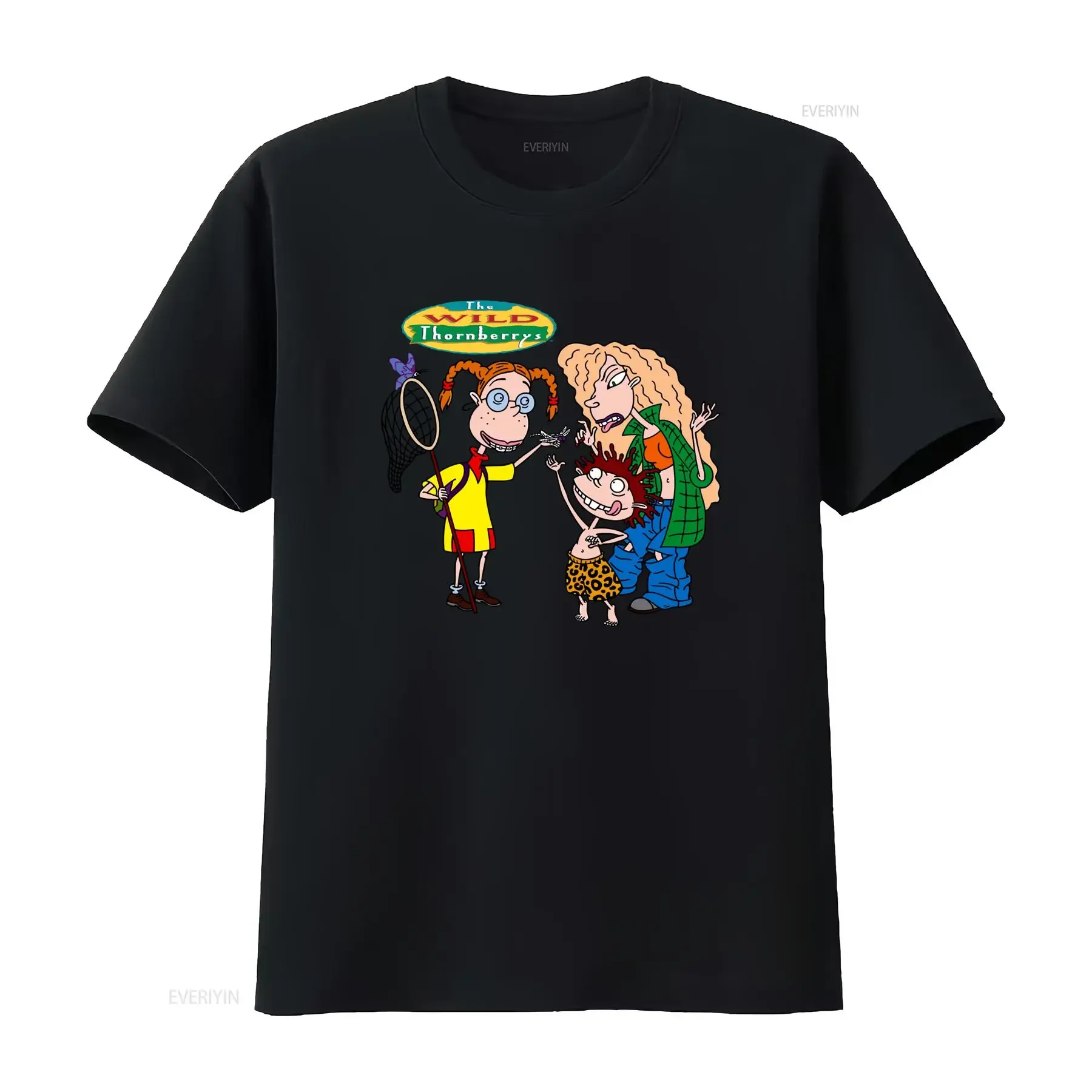 Camiseta con estampado de dibujos animados de Wild Thornberrys Bugcatcher Eliza Donny y Debbie, S 2Xl, azul claro, vintage, lavado, cómodo y a la moda