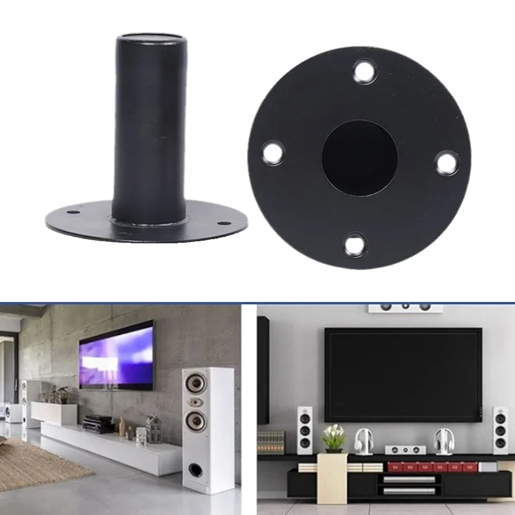 35mm Speaker Mount Stand Exquisite Metal Black Bracket For Audio Equipment 107*83/110*100mm Iron Support With Spray Paint Finish