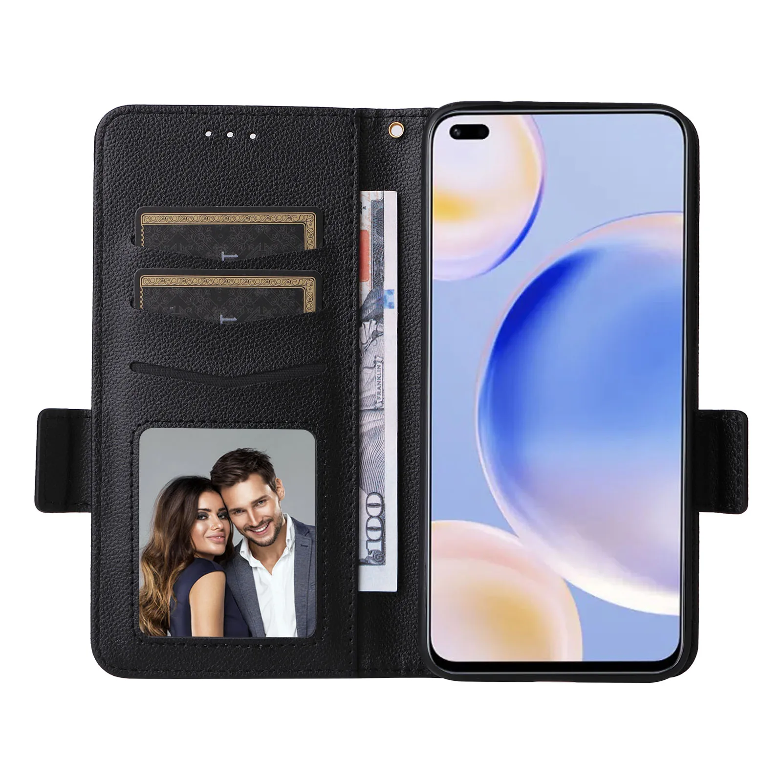 Card Slot Wallet Cover For Wiko Hi Enjoy 60 Pro 5G Magnetic Button Flip Leather Side Button Lychee Pattern shockproof Phone Case