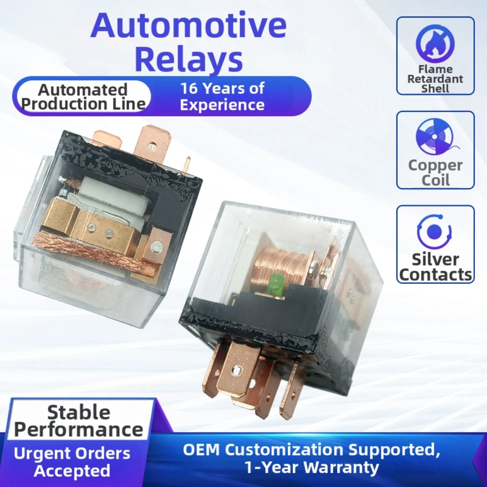 

1pcs Waterproof Automotive Relay 12V 100A Dual Contacts 4PIN SPDT Car Control Device Car Relays DC 24V High Capacity Switching