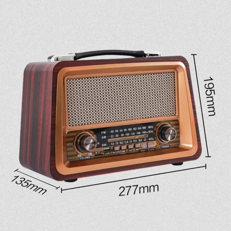 Portable Wooden Retro Wireless Bluetooth Speakers FM/AM/SW Multiband Radio Support TF Card USB MP3 Music Player Caixa De Som