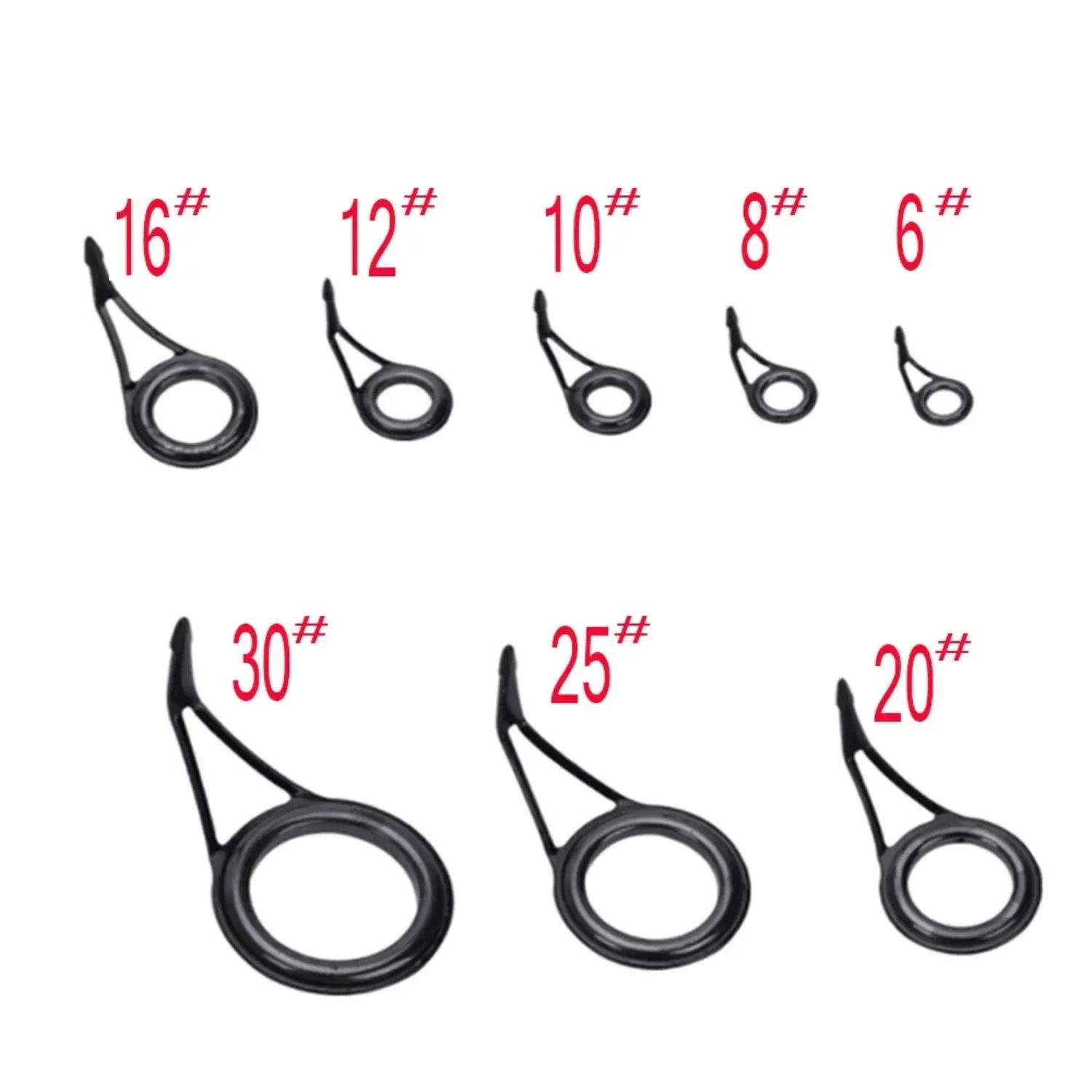 

8Pcs Mixed Size Fishing Top Rings Rod Pole Repair Kit Line Guides Eyes Sets