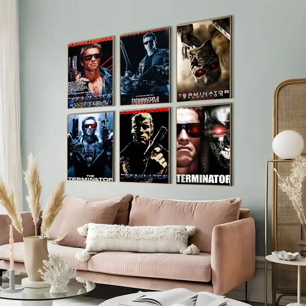 80s Movie TV The Terminator  Vintage Posters Sticky Retro Kraft Paper Sticker DIY Room Bar Cafe Kawaii Room Decor