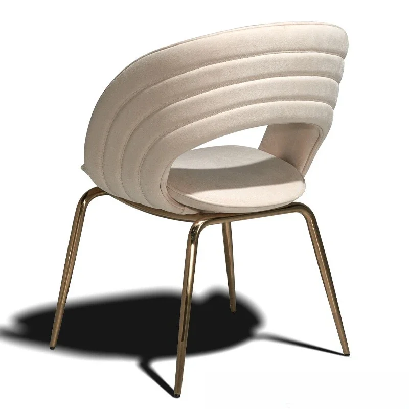Italian light luxury dining chair high-end home restaurant chair simple modern solid wood cream style